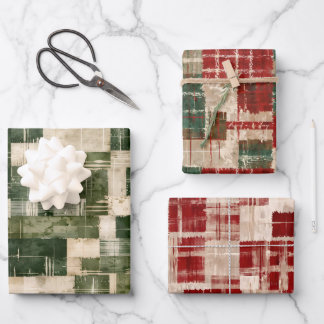 Hoja De Papel De Regalo Navidades Grunge Plaid