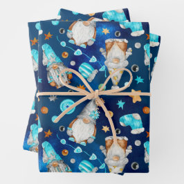 Hoja De Papel De Regalo Navidades guapos escandinavos azules