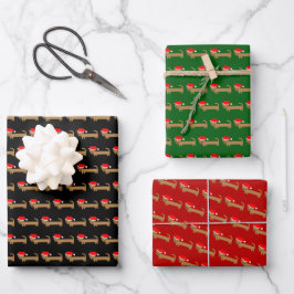 Hoja De Papel De Regalo Navidades guapos Personalizado de perro rojo negro