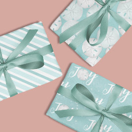 Hoja De Papel De Regalo Navidades Holiday Elegant Beach Turquoise Costa