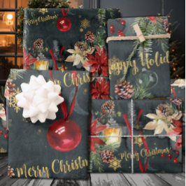 Hoja De Papel De Regalo Navidades Holiday Splendor Glossy