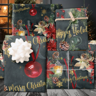 Hoja De Papel De Regalo Navidades Holiday Splendor Glossy