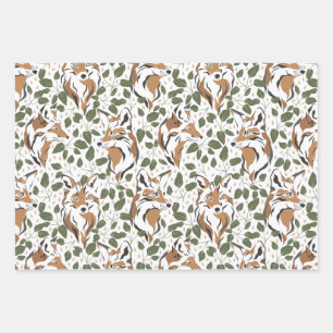 Hoja De Papel De Regalo Navidades Holiday Woodland Animals