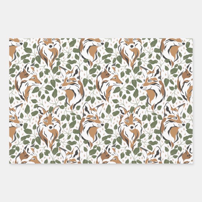 Hoja De Papel De Regalo Navidades Holiday Woodland Animals (Anverso)