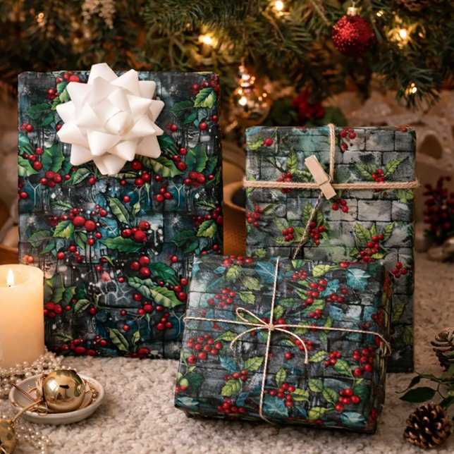 Hoja De Papel De Regalo Navidades Holly Graffiti (Subido por el creador)