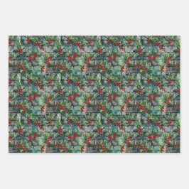 Hoja De Papel De Regalo Navidades Holly Graffiti