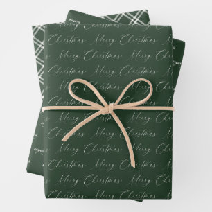 Hoja De Papel De Regalo Navidades honestamente modernos de color verde y b