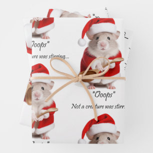 Hoja De Papel De Regalo Navidades Humor, no una criatura agitaba el ratón