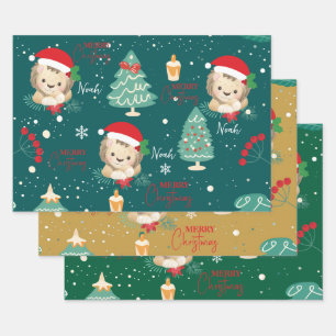 Hoja De Papel De Regalo Navidades león animal safari