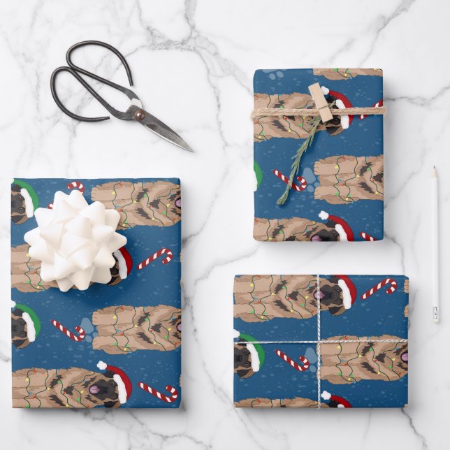Hoja De Papel De Regalo Navidades Leonberger (Anverso)