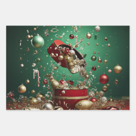 Hoja De Papel De Regalo Navidades Magos de Medianoche