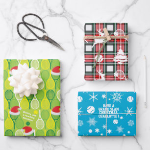 Hoja De Papel De Regalo 🎄 Navidades malolientes 🎾 patrón de tenis,