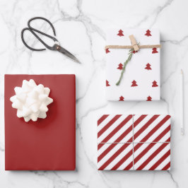 Hoja De Papel De Regalo Navidades Minimalistas modernos rojos