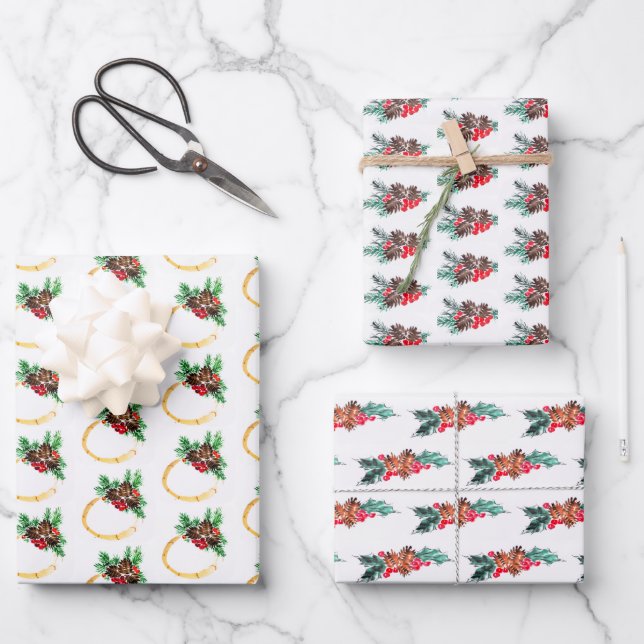 Hoja De Papel De Regalo Navidades modelo adorno (Anverso)