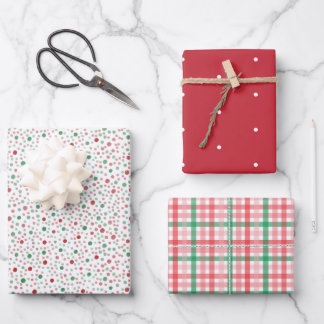 Hoja De Papel De Regalo Navidades moderna de puntos y controles minimalist