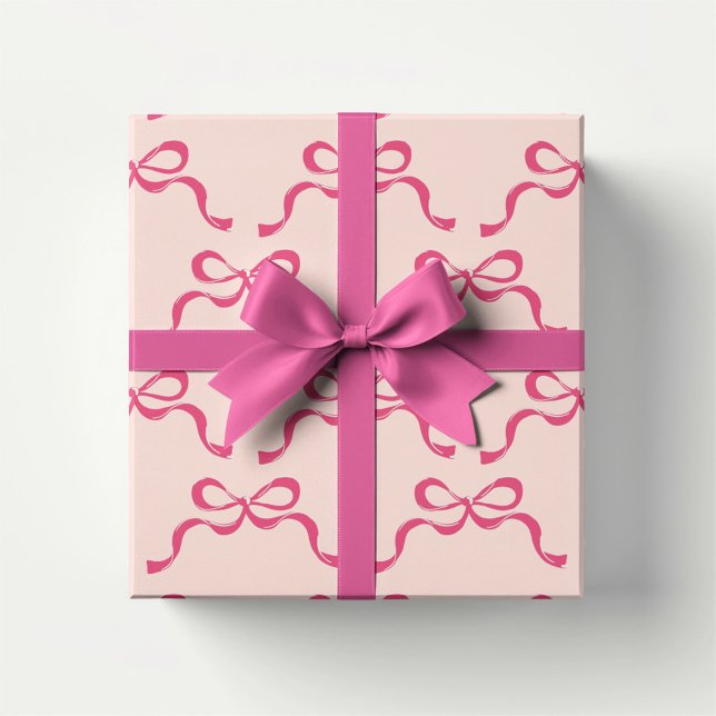 Hoja De Papel De Regalo Navidades modernos arcos de vacaciones rosados (Subido por el creador)
