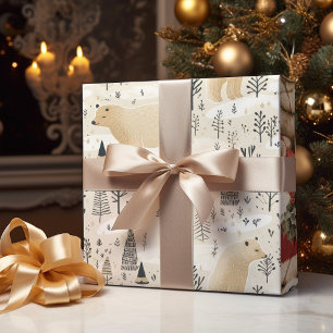 Hoja De Papel De Regalo Navidades modernos cuestan osos polares