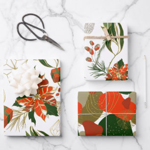 Hoja De Papel De Regalo Navidades modernos Florals Greenery