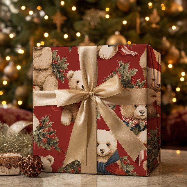 Hoja De Papel De Regalo Navidades modernos Teddy Bears (Subido por el creador)