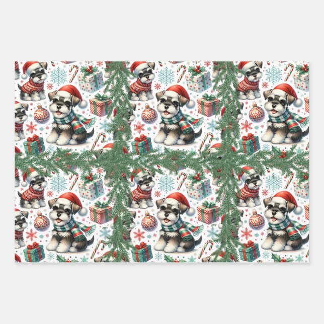 Hoja De Papel De Regalo Navidades muy Schnauzer (Anverso 2)
