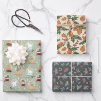Hoja De Papel De Regalo Navidades naturales