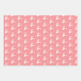 Hoja De Papel De Regalo Navidades nórdicos festivos modernos de color rosa