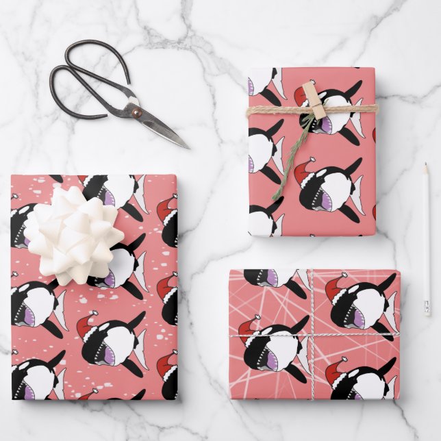 Hoja De Papel De Regalo Navidades Orca Killer Whale (Anverso)