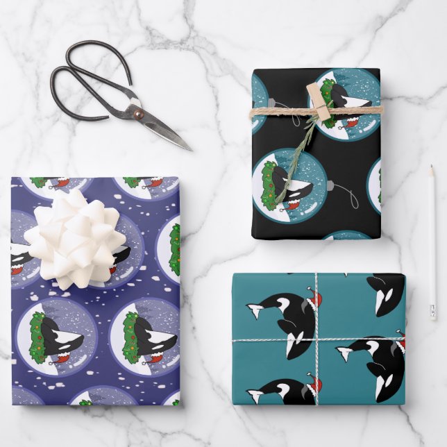 Hoja De Papel De Regalo Navidades Orca Killer Whale (Anverso)