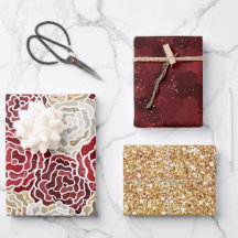 Navidades oro rojo Purpurina de lujo Patrón