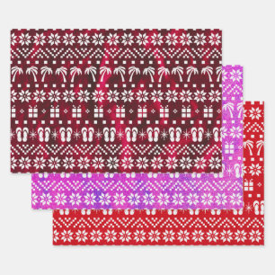 Hoja De Papel De Regalo Navidades Palm Trees y Flip Flops