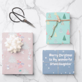 Hoja De Papel De Regalo 🎄 Navidades Pastel con texto personalizado