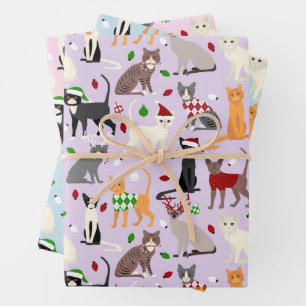 Hoja De Papel De Regalo Navidades Pastel de gatos