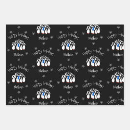 Hoja De Papel De Regalo Navidades personalizados de pingüino