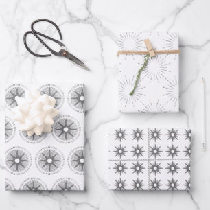 Hoja De Papel De Regalo Navidades plateados simples y modernos