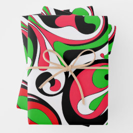 Hoja De Papel De Regalo Navidades Psychedelic Groovy Swirls