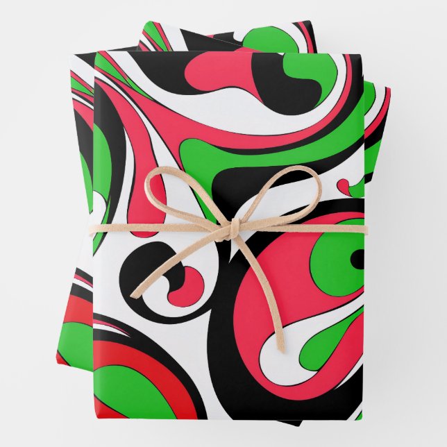 Hoja De Papel De Regalo Navidades Psychedelic Groovy Swirls (In situ)