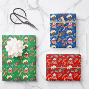 Hoja De Papel De Regalo Navidades pudándole cañas de caramelo