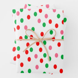 Hoja De Papel De Regalo Navidades puntos de Polka
