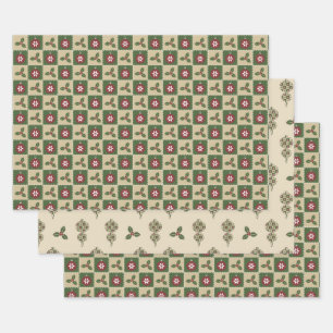 Hoja De Papel De Regalo Navidades Quilt Wraping Paper Set