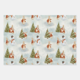 Hoja De Papel De Regalo Navidades Rabbit Peter Vintage