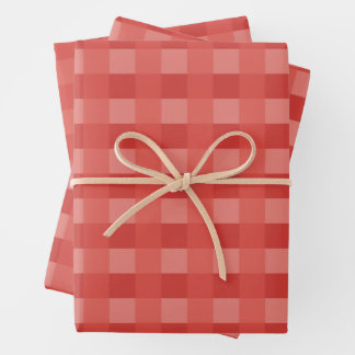 Hoja De Papel De Regalo Navidades Red Gingham Pattern Checkered