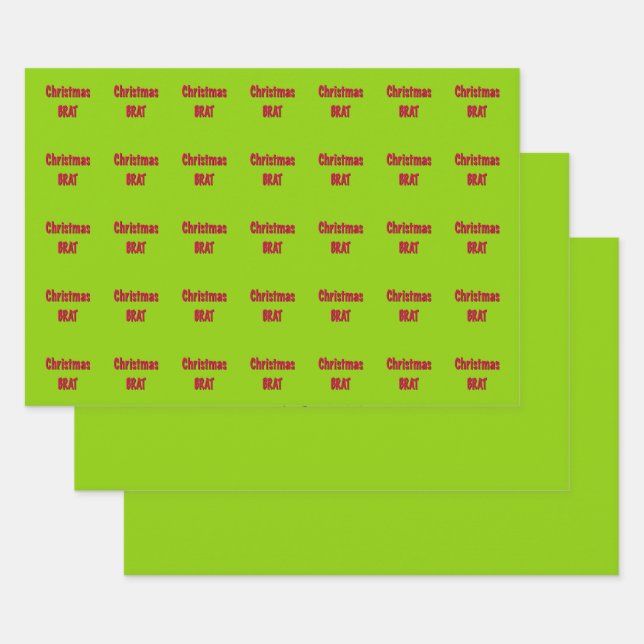 Hoja De Papel De Regalo Navidades Red Y Brat Green (Set)