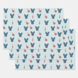 Hoja De Papel De Regalo Navidades renos