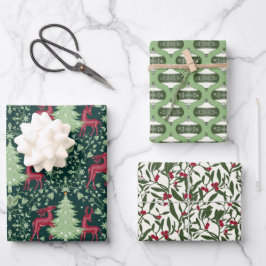 Hoja De Papel De Regalo Navidades Renos, Ornamentos, Mistletoe