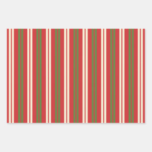 Hoja De Papel De Regalo Navidades retro se desliza en verde oliva, rojo, c