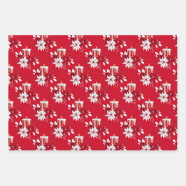 Hoja De Papel De Regalo Navidades Rojo Y Blanco