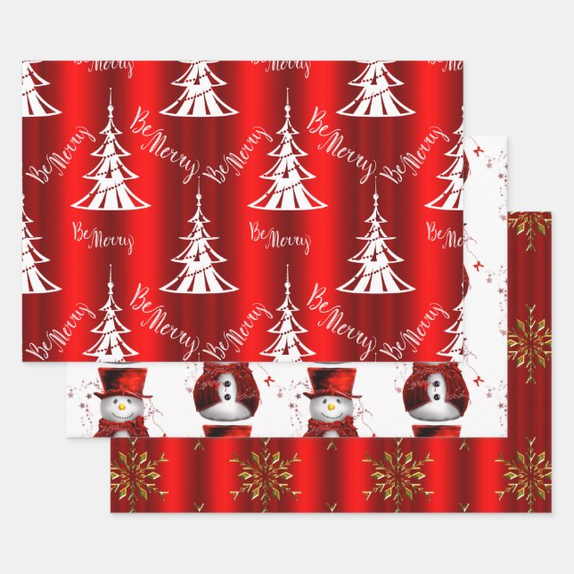 Hoja De Papel De Regalo Navidades rojos (Set)