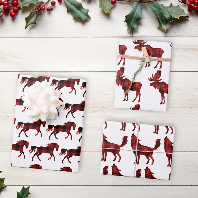 Hoja De Papel De Regalo Navidades rojos de búfalo  rojos leñadores (Subido por el creador)