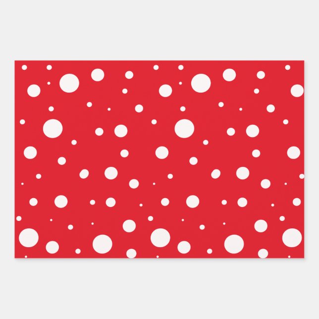 Hoja De Papel De Regalo Navidades rojos Nieve moderna (Anverso)