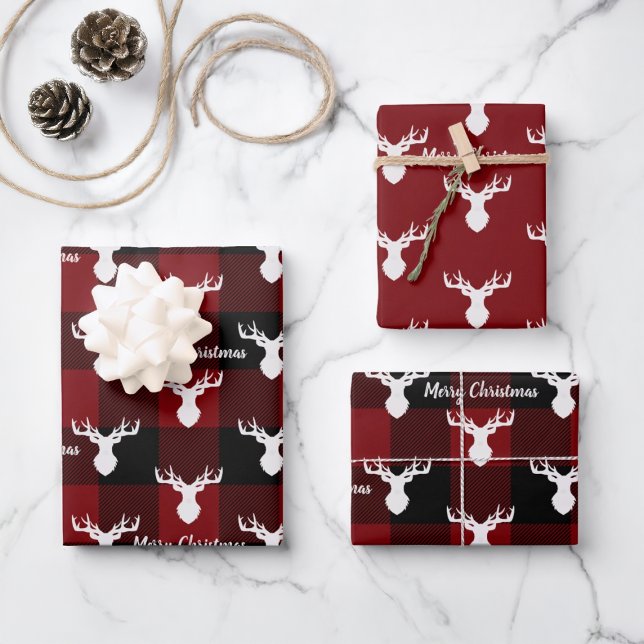 Hoja De Papel De Regalo Navidades rojos y negros con manchas de búfalo (Subido por el creador)
